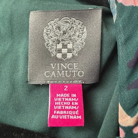 NWT Vince Camuto Mixed Print Puff Sleeve Tiered Maxi Dress Size 2 - Picture 5 of 6